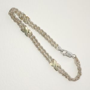 14K Gold and 925 Sterling Silver Bracelet